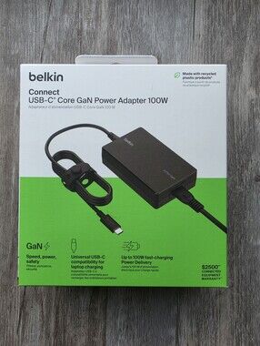Belkin Connect 100W USB-C Core GaN Power Adapter, Fast-Charging Adapter